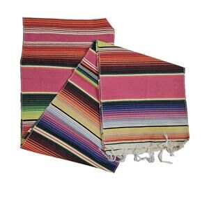 Mexican Fiesta Table Runner Unbranded Boho Baja Spring Picnic Serape‎ Party